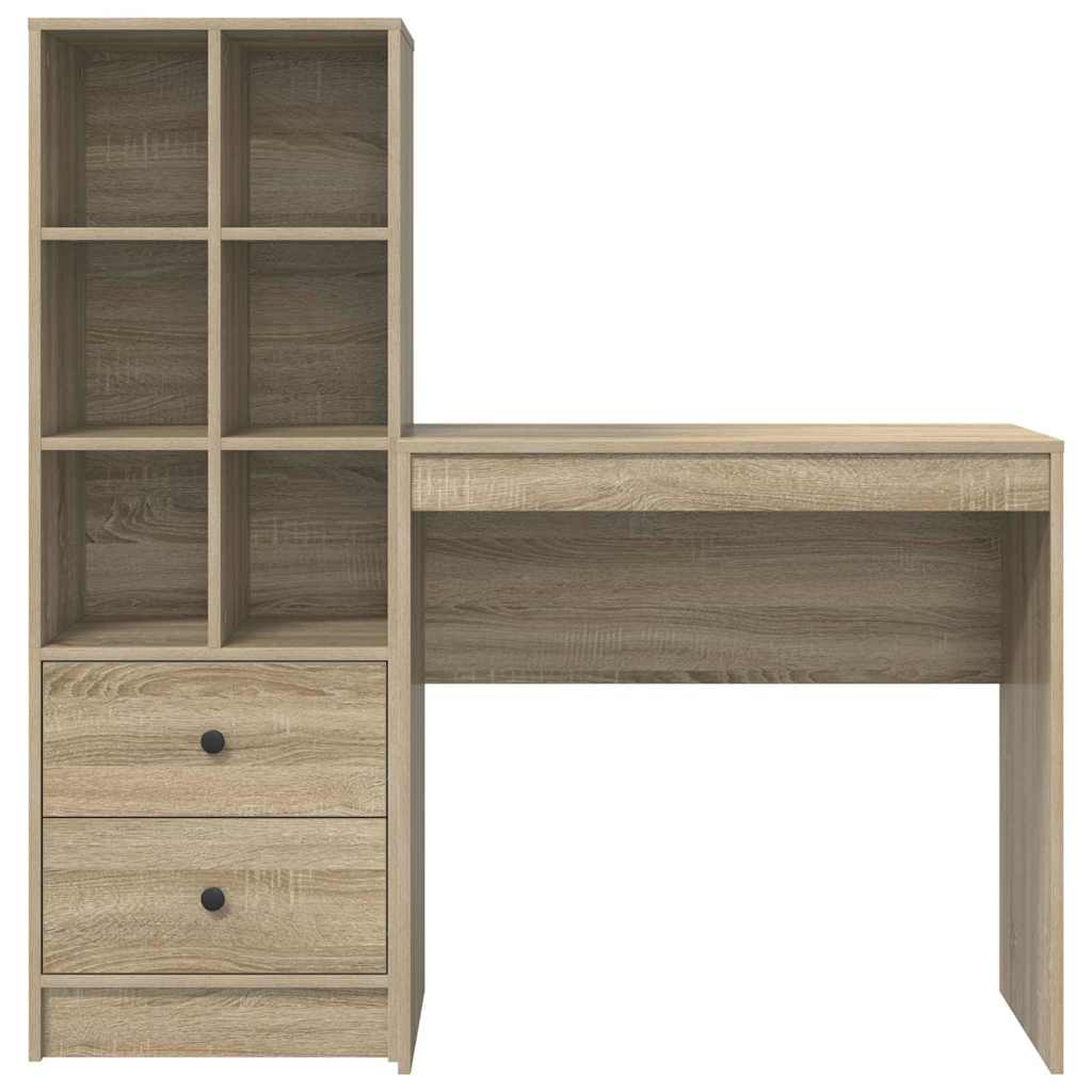 Desk with drawers 2 pcs Sonoma oak