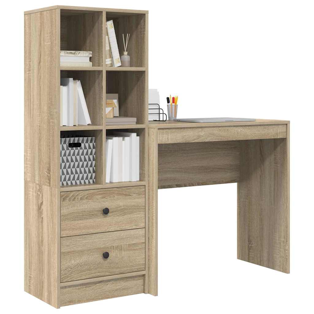 Desk with drawers 2 pcs Sonoma oak