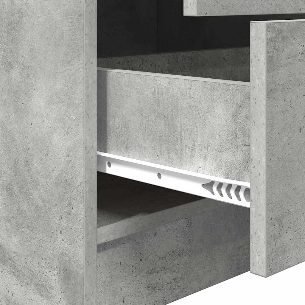 Schreibtisch mit Schubladen 2 pcs Beton Grau