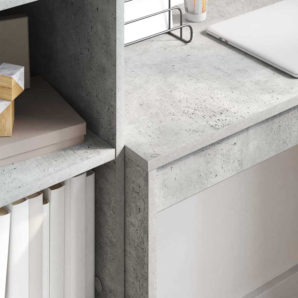 Schreibtisch mit Schubladen 2 pcs Beton Grau