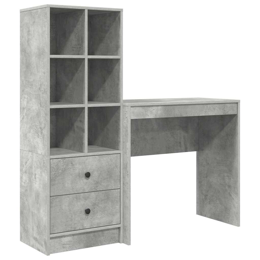 Schreibtisch mit Schubladen 2 pcs Beton Grau