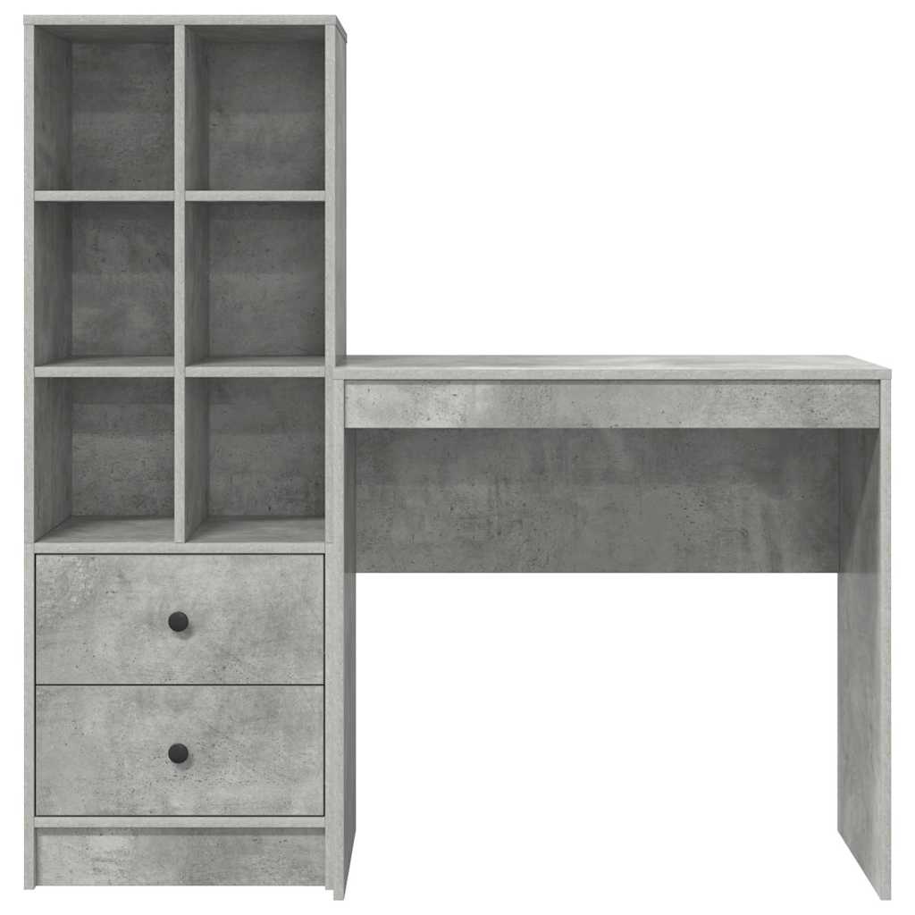 Schreibtisch mit Schubladen 2 pcs Beton Grau