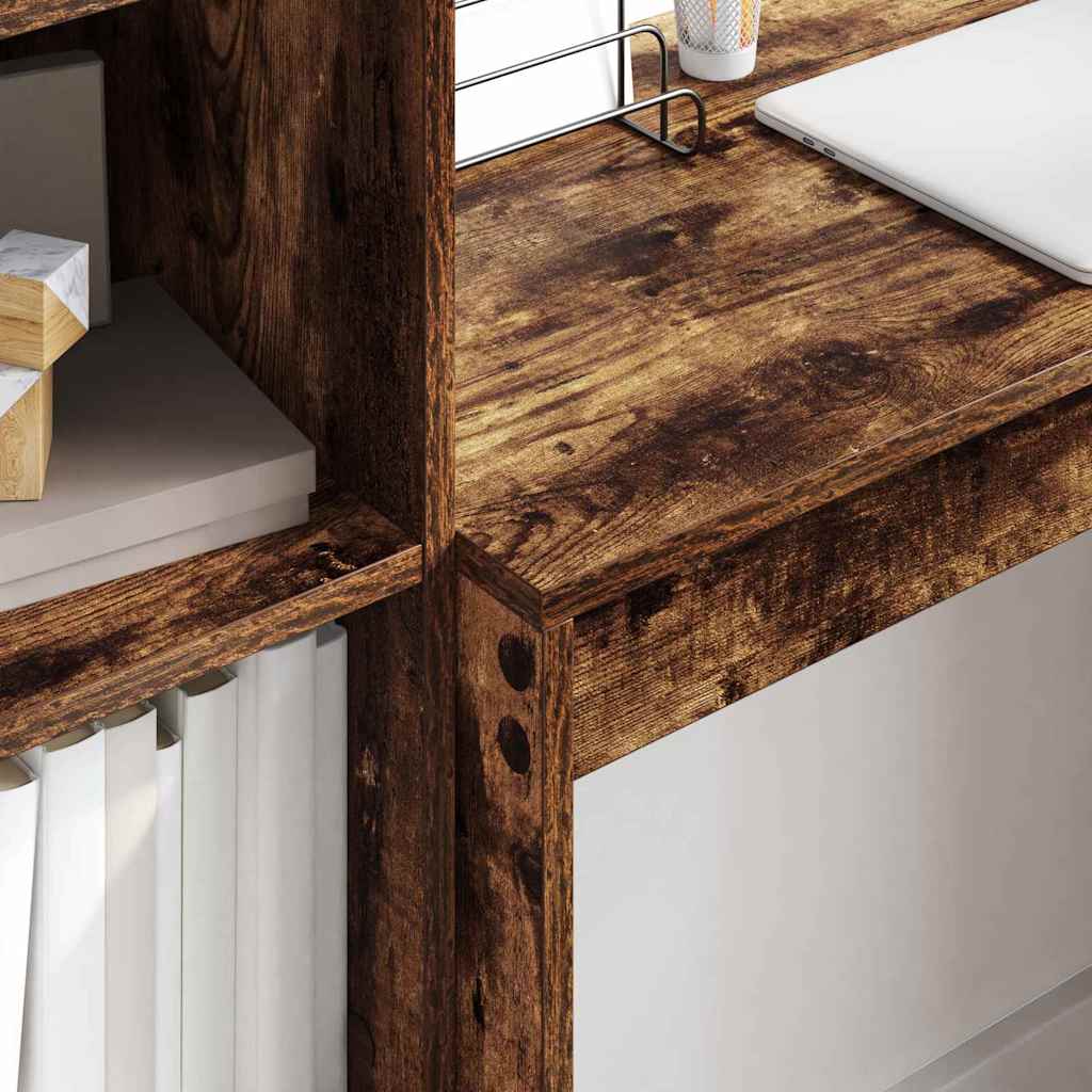Schreibtisch mit Schubladen 2 pcs Geräucherte Eiche