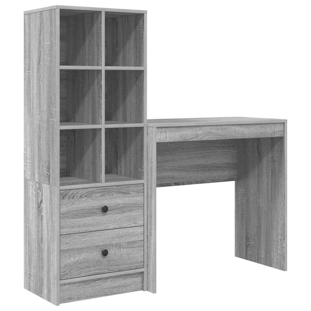 Desk with drawers 2 pcs Sonoma Grey