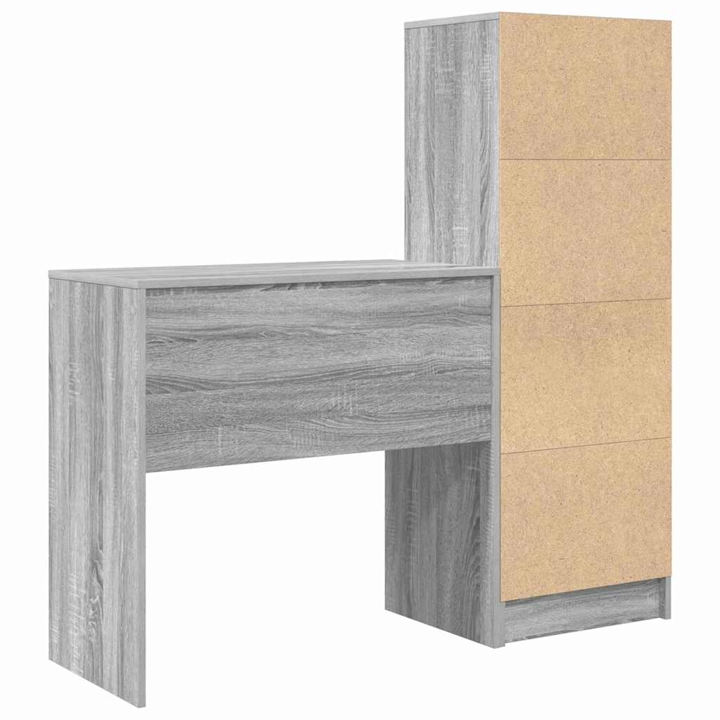 Desk with drawers 2 pcs Sonoma Grey