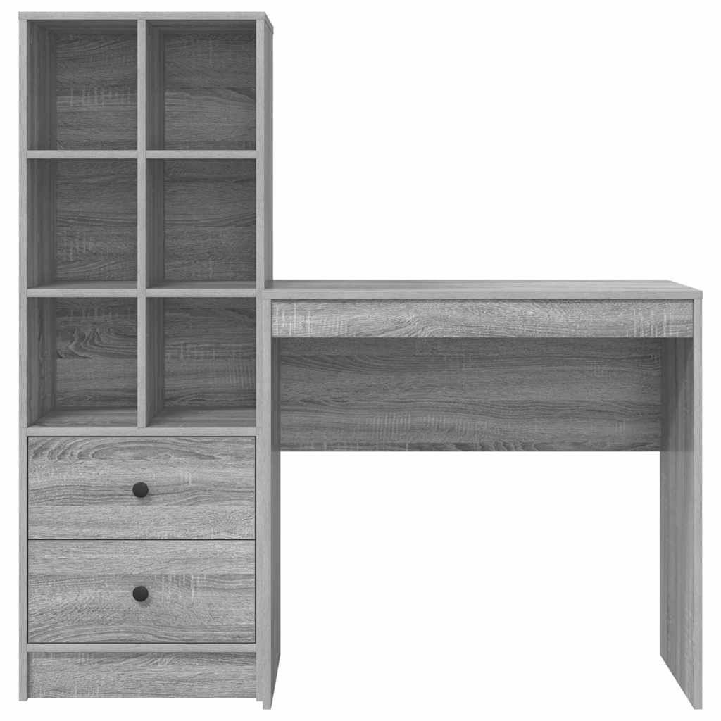 Desk with drawers 2 pcs Sonoma Grey