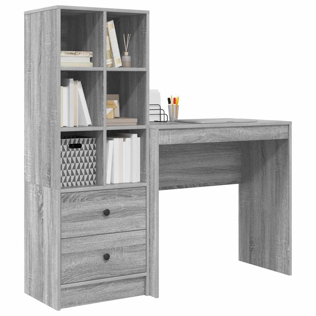 Desk with drawers 2 pcs Sonoma Grey