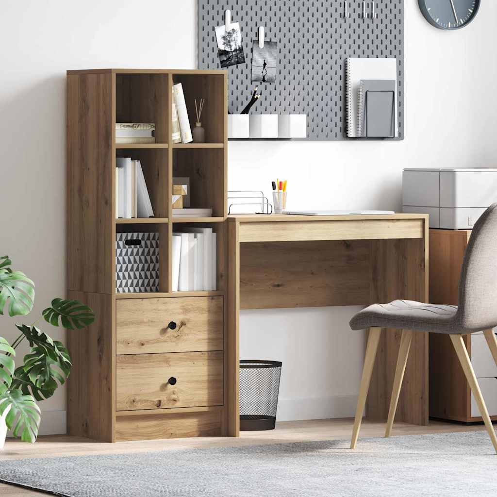 Schreibtisch mit Schubladen 2 pcs Artisan-Eiche