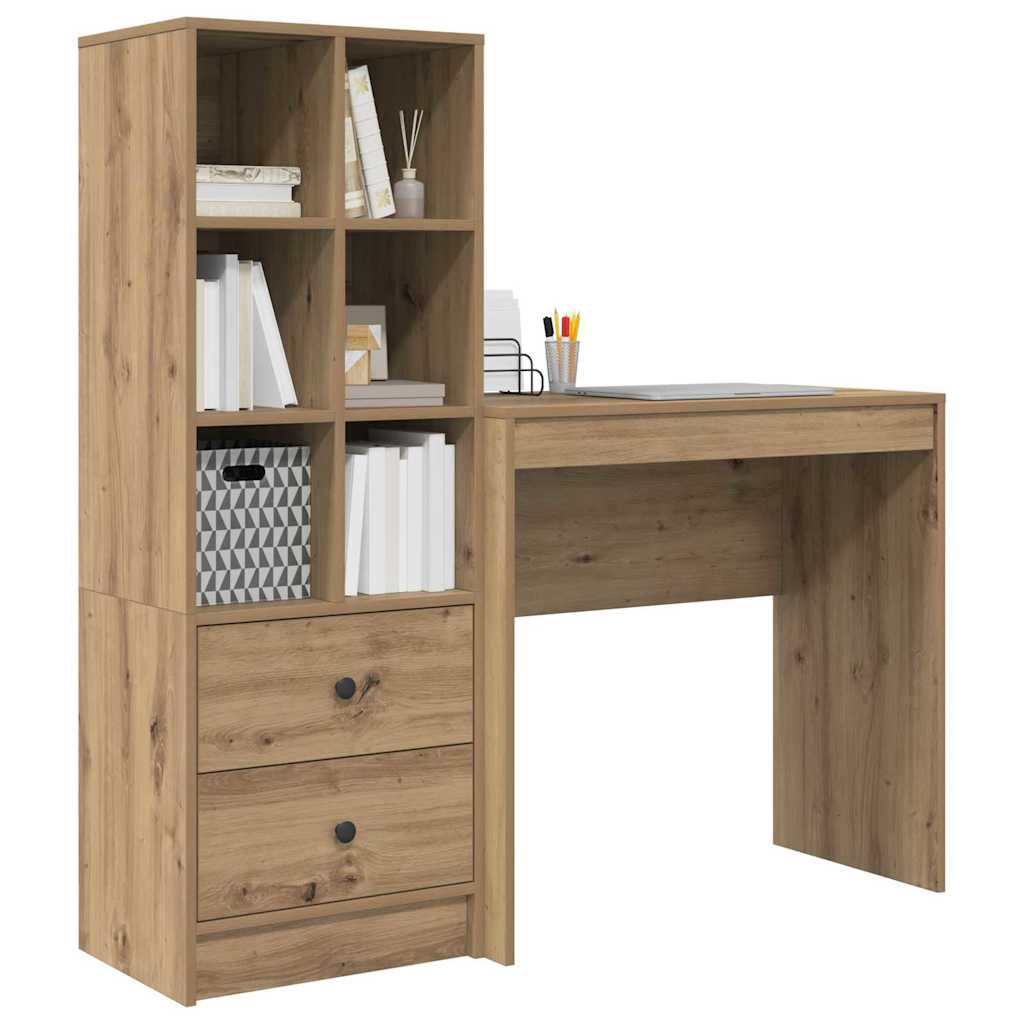 Schreibtisch mit Schubladen 2 pcs Artisan-Eiche