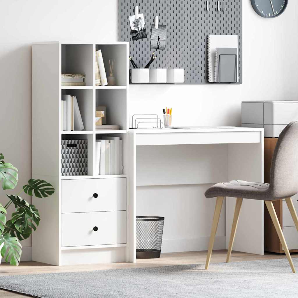 Desk with Drawers 2 pcs White
