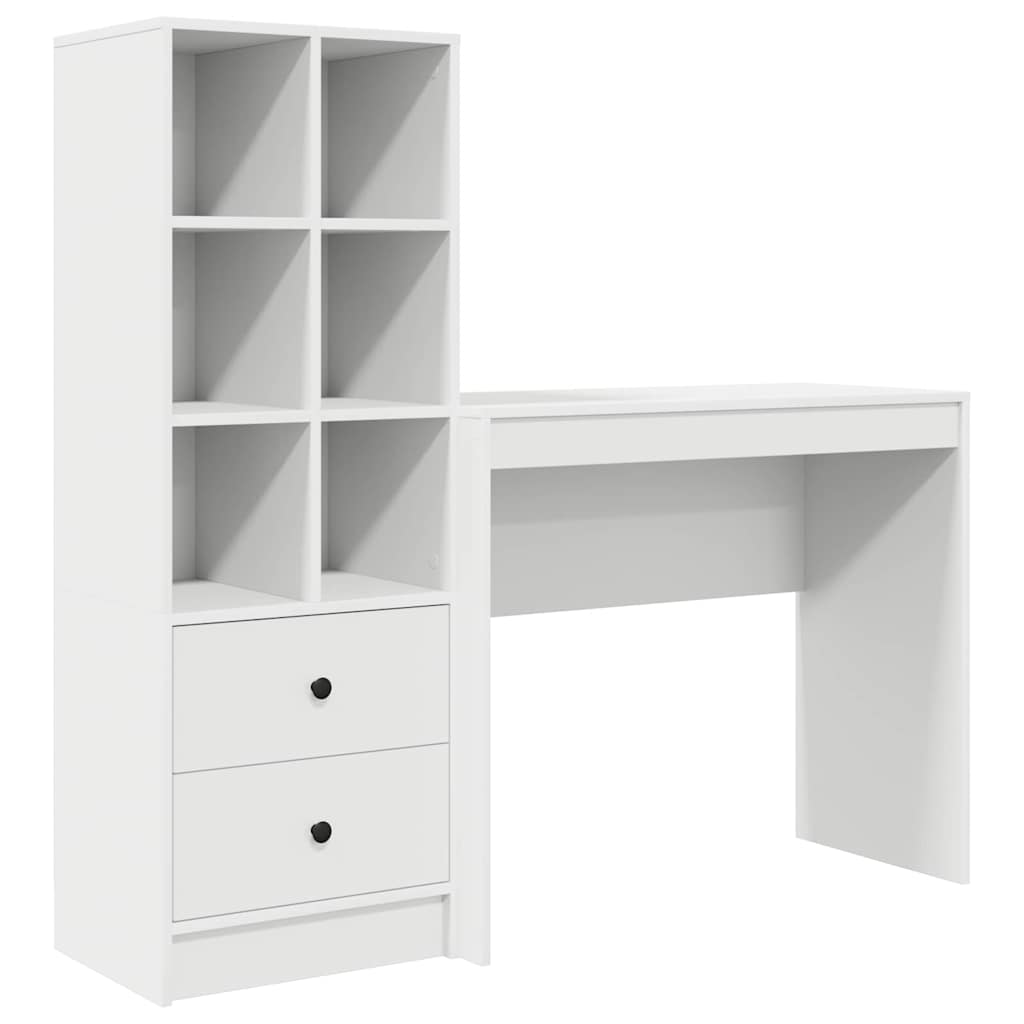 Desk with Drawers 2 pcs White