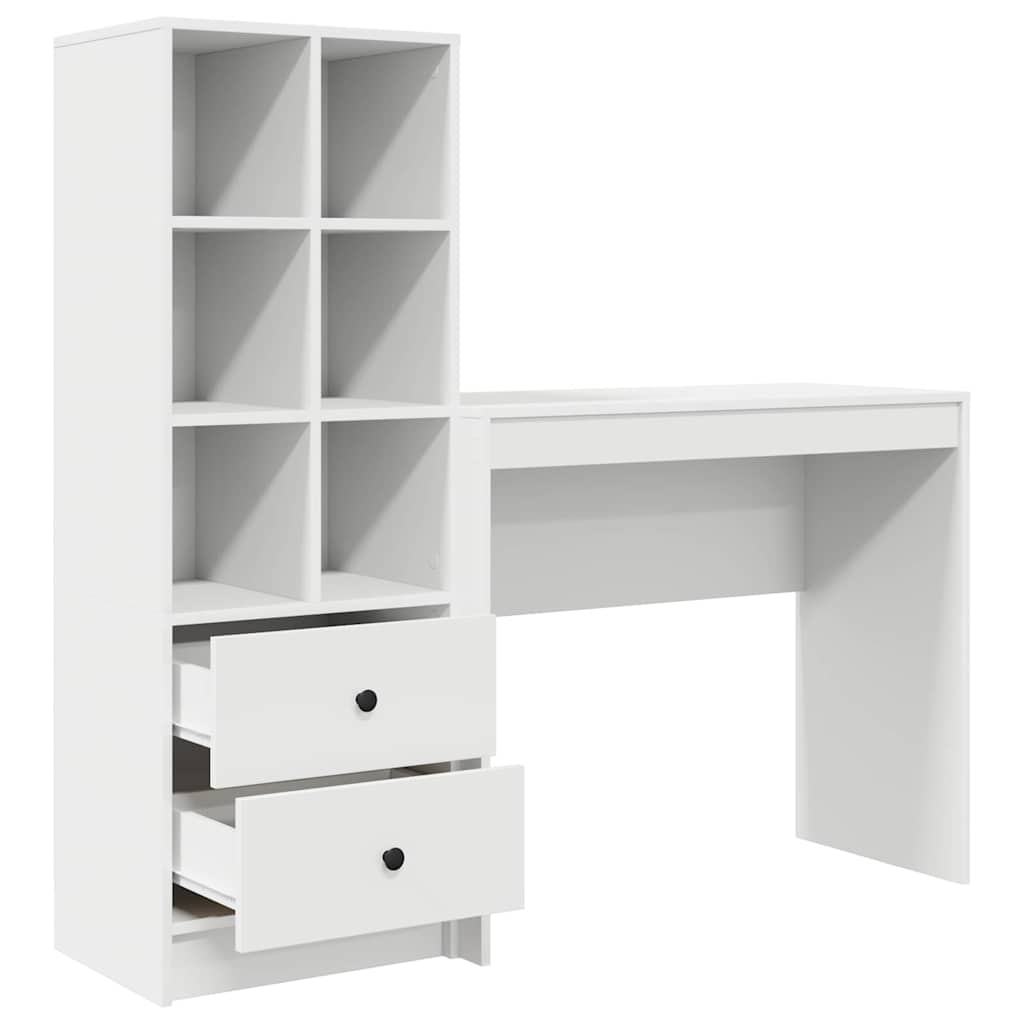 Desk with Drawers 2 pcs White