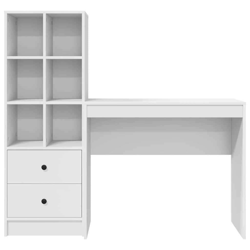 Desk with Drawers 2 pcs White