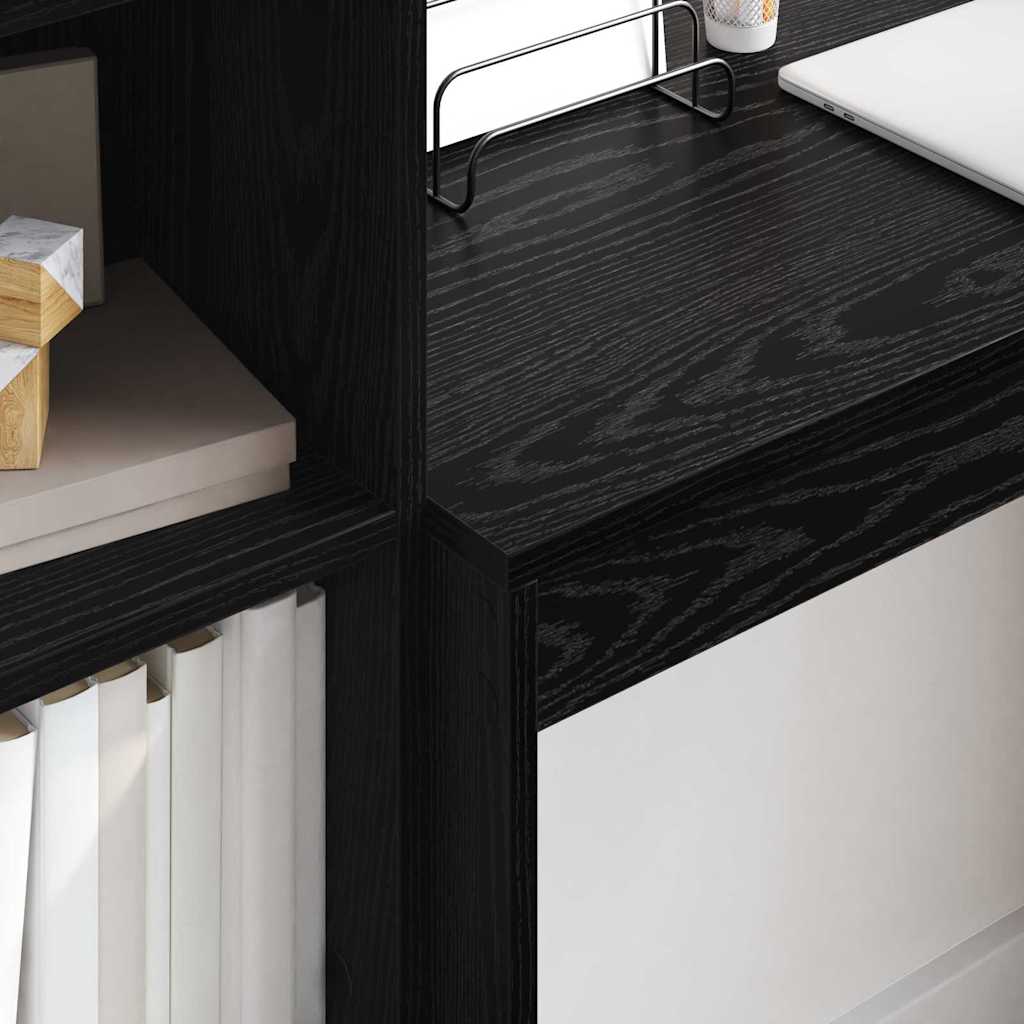 Desk with Drawers 2 pcs Black Oak Effect