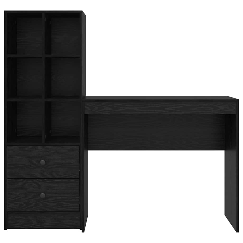 Desk with Drawers 2 pcs Black Oak Effect