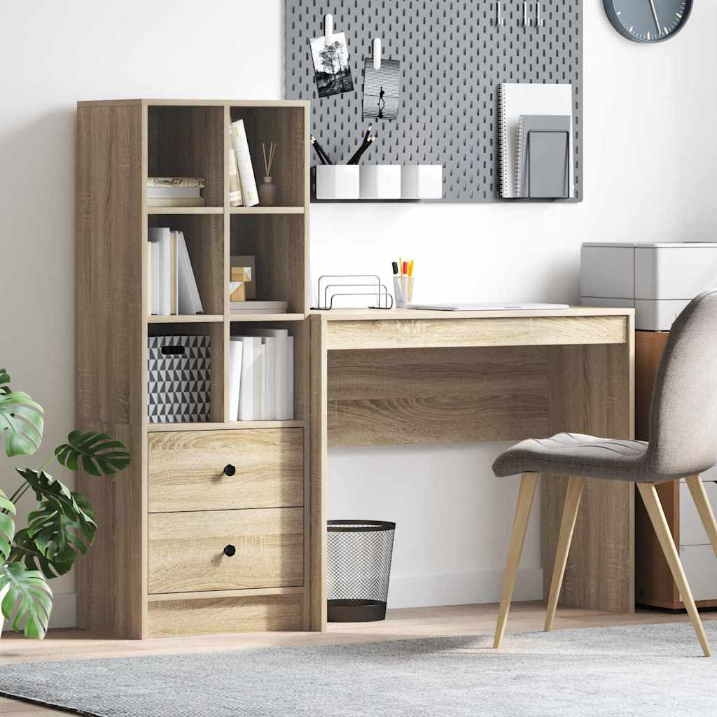 Schreibtisch mit Schubladen 2 pcs Sonoma-Eiche