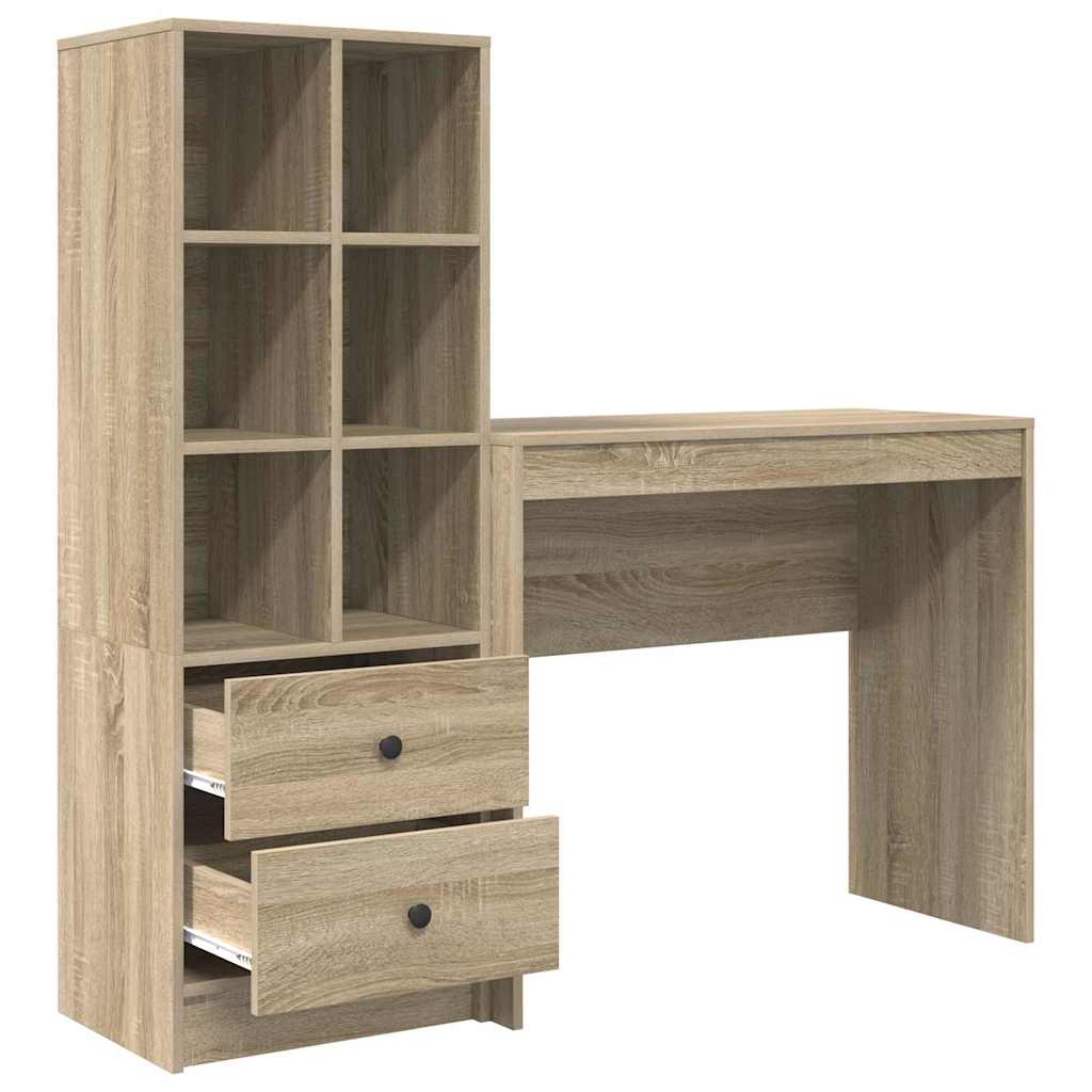Schreibtisch mit Schubladen 2 pcs Sonoma-Eiche