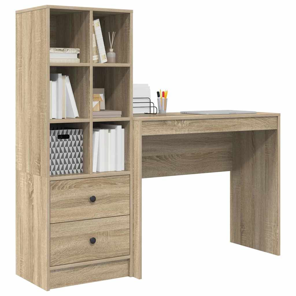 Schreibtisch mit Schubladen 2 pcs Sonoma-Eiche