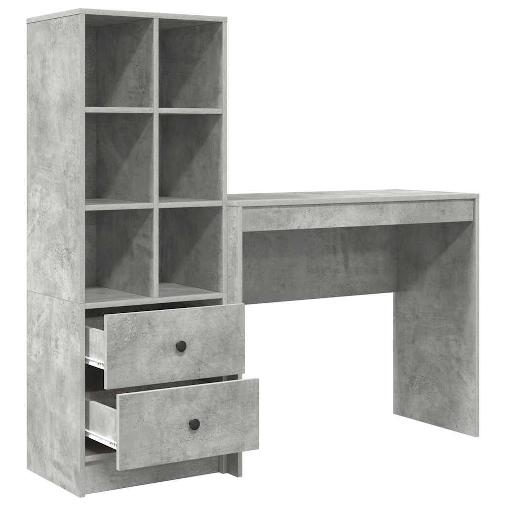 Bureaux avec tiroirs 2 pcs Gris béton