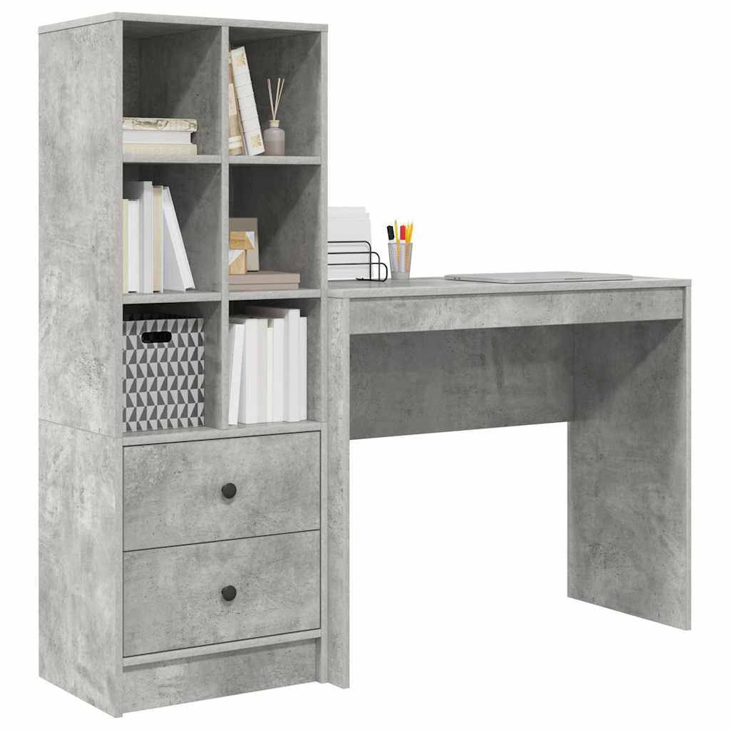 Bureaux avec tiroirs 2 pcs Gris béton