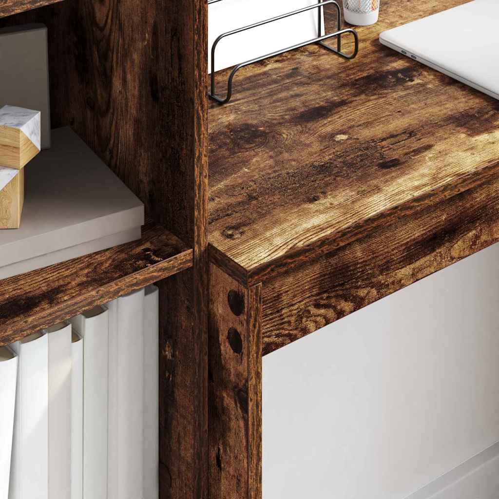 Schreibtisch mit Schubladen 2 pcs Geräucherte Eiche