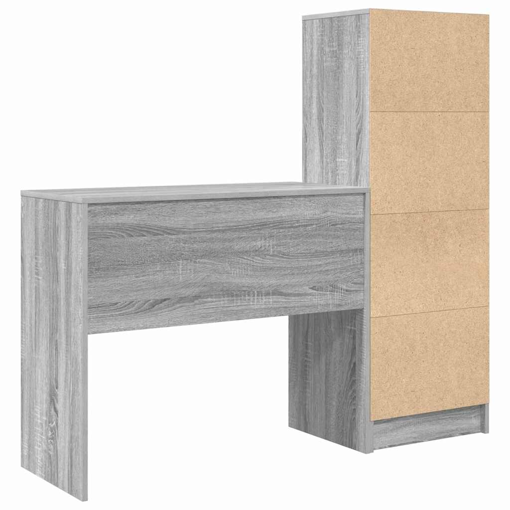 Schreibtisch mit Schubladen 2 pcs Graues Sonoma