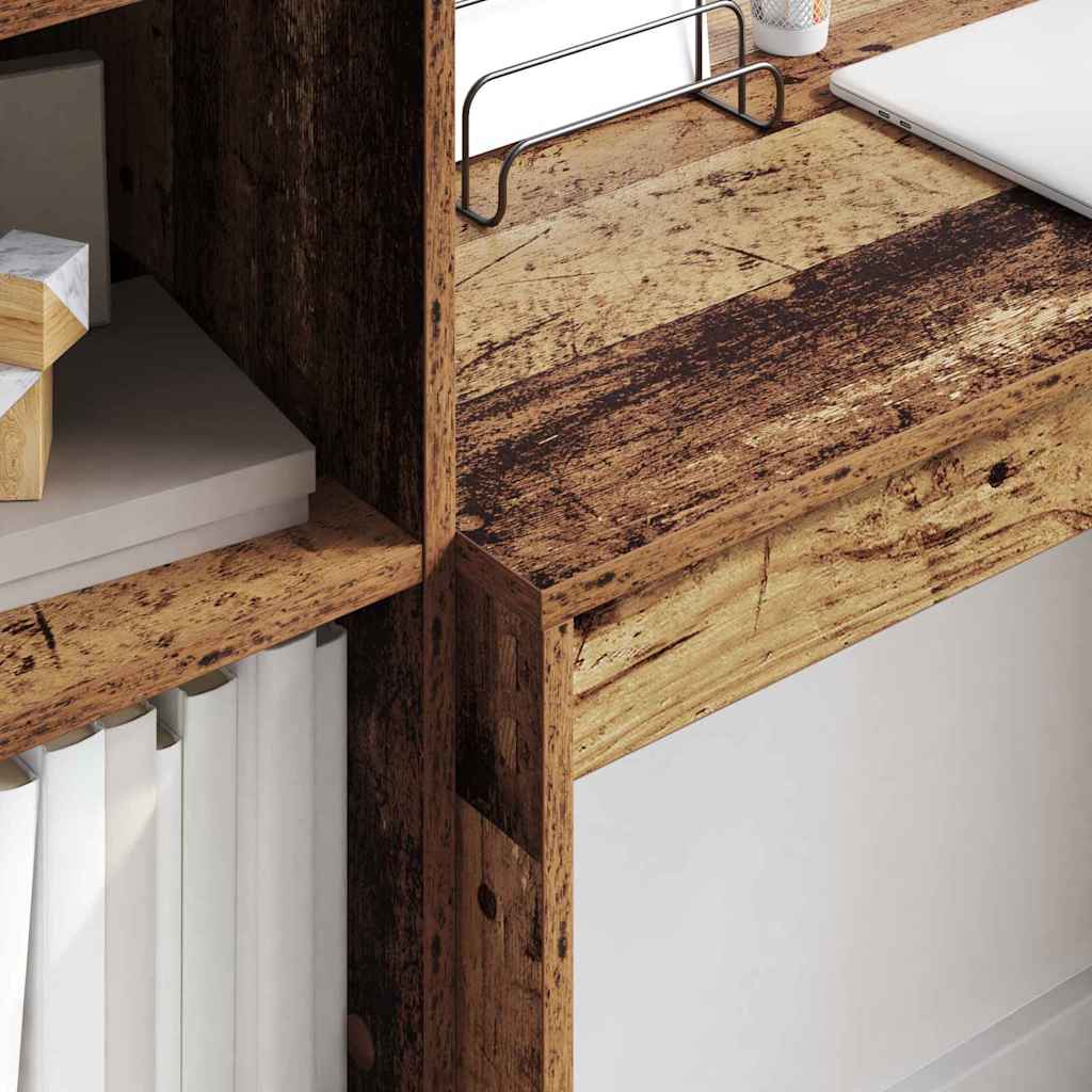 Desk with Drawers 2 pcs Reclaimed Wood