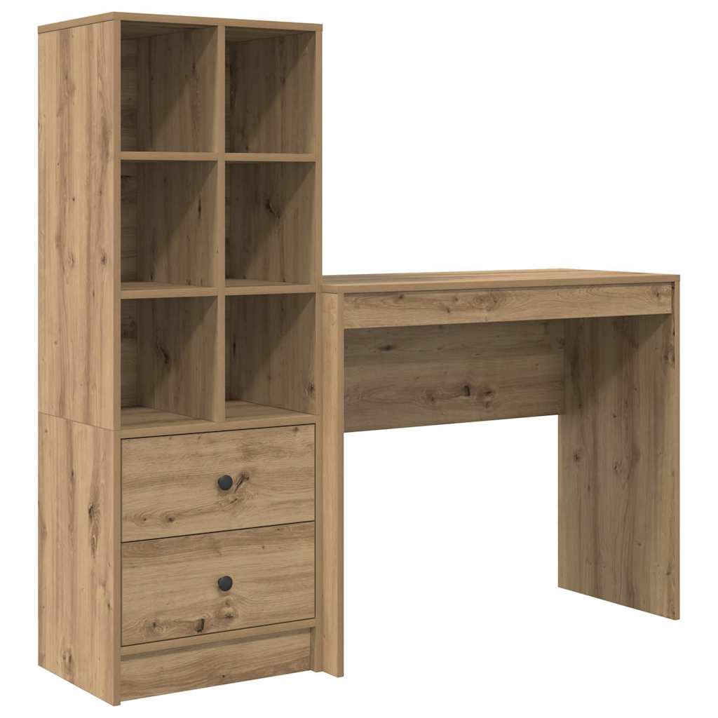 Bureau avec tiroirs 2 pcs Chêne Artisan
