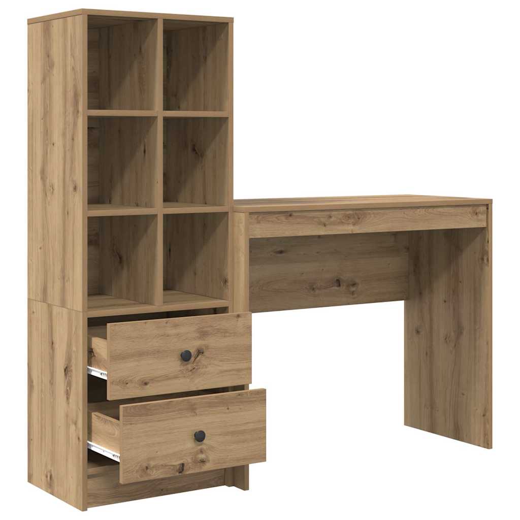 Bureau avec tiroirs 2 pcs Chêne Artisan