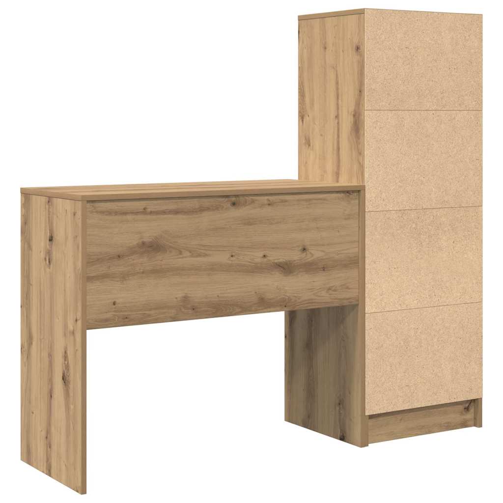 Bureau avec tiroirs 2 pcs Chêne Artisan