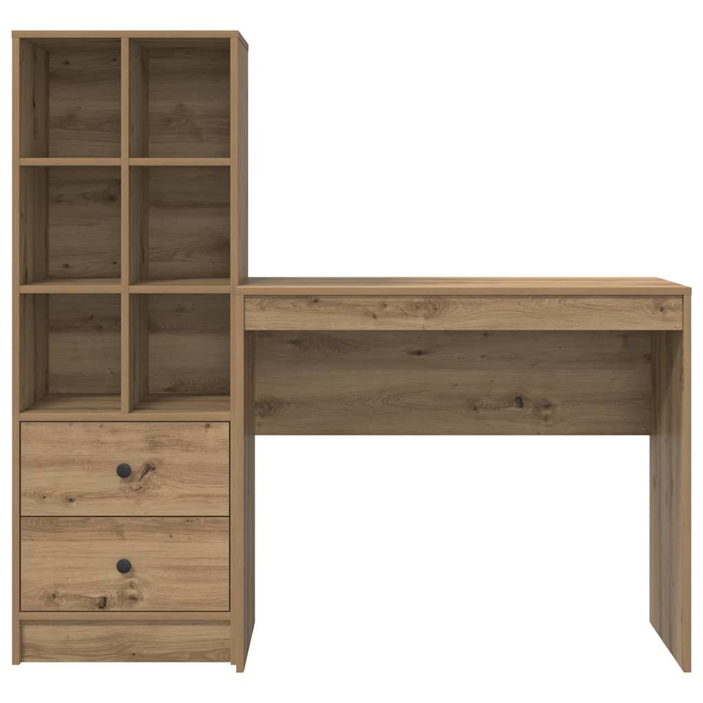 Bureau avec tiroirs 2 pcs Chêne Artisan