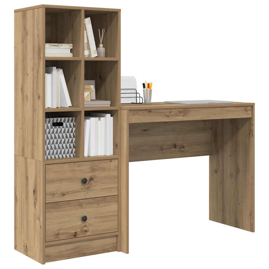Bureau avec tiroirs 2 pcs Chêne Artisan