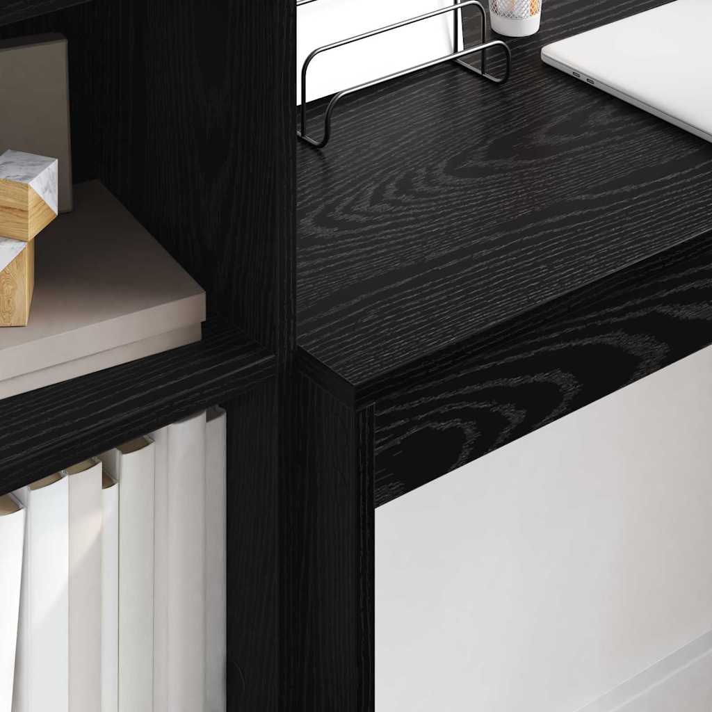 Schreibtisch mit Schubladen 2 pcs Schwarz Eichen-Optik