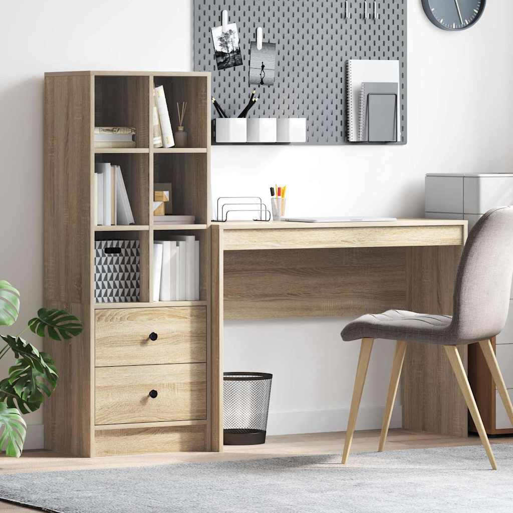 Schreibtisch mit Schubladen 2 pcs Sonoma-Eiche
