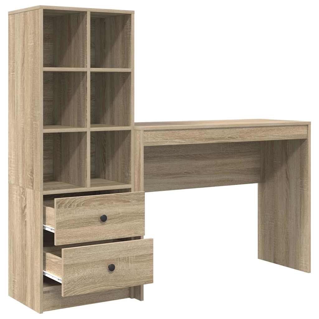 Schreibtisch mit Schubladen 2 pcs Sonoma-Eiche
