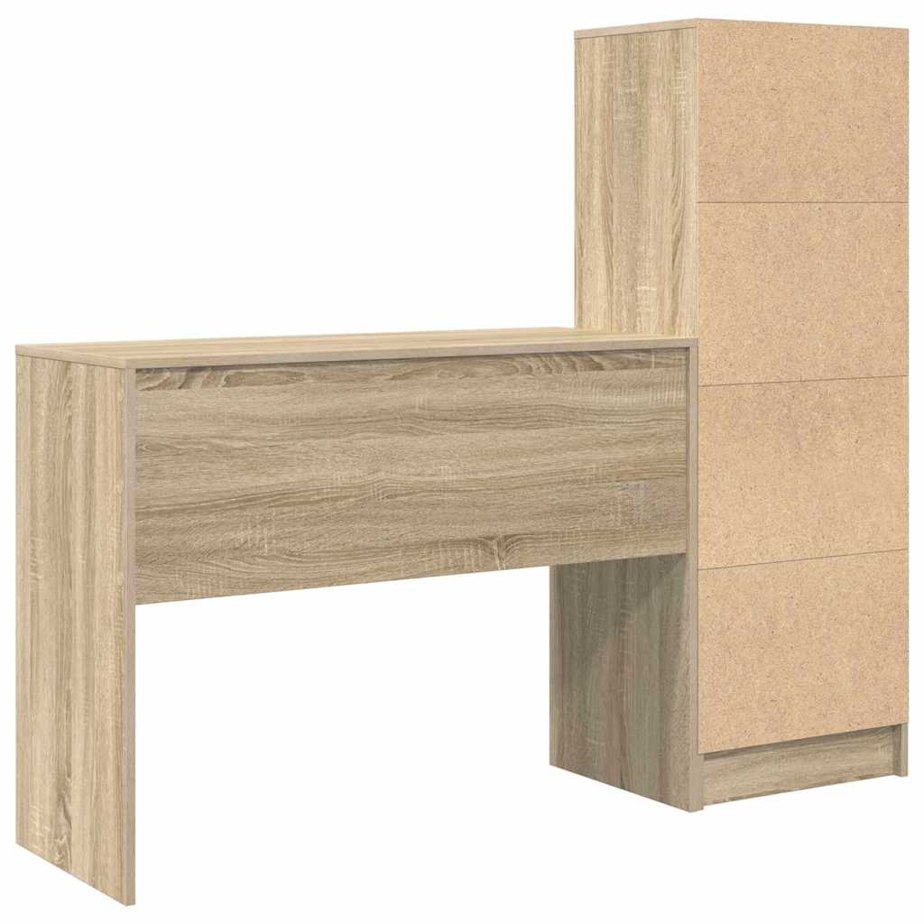 Schreibtisch mit Schubladen 2 pcs Sonoma-Eiche