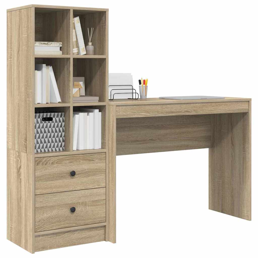 Schreibtisch mit Schubladen 2 pcs Sonoma-Eiche