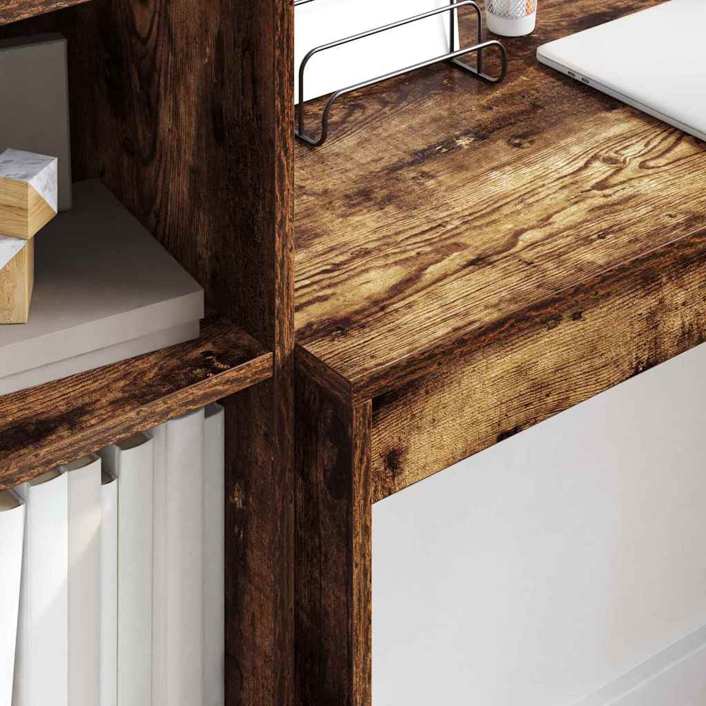 Schreibtisch mit Schubladen 2 pcs Geräucherte Eiche