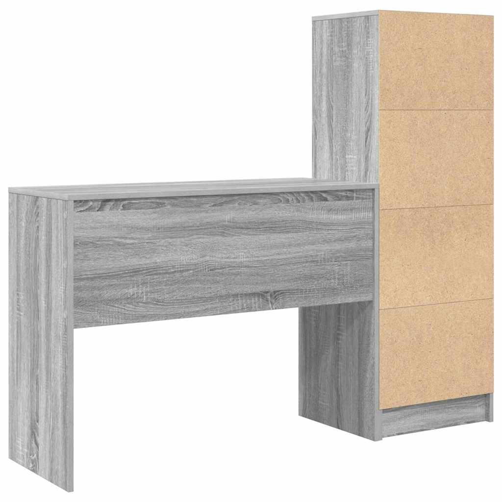 Schreibtisch mit Schubladen 2 pcs Graues Sonoma