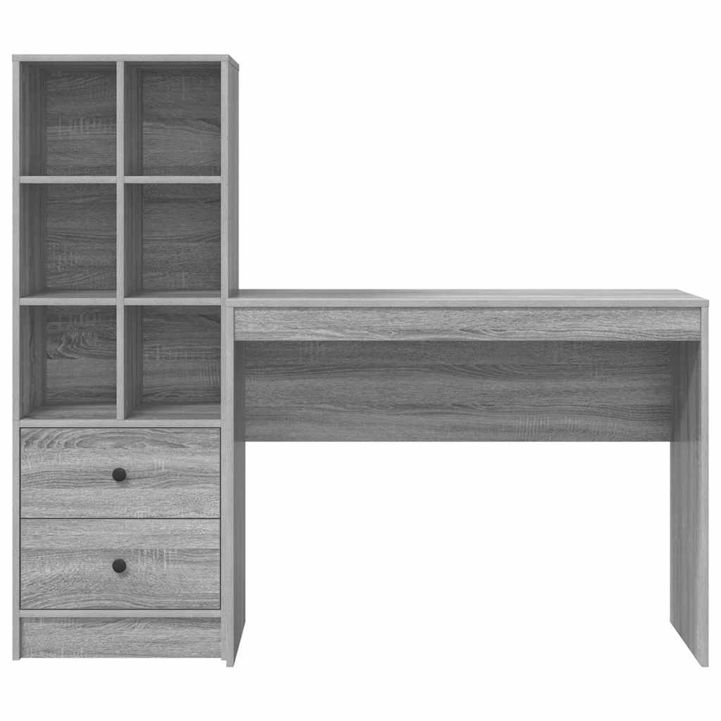 Schreibtisch mit Schubladen 2 pcs Graues Sonoma