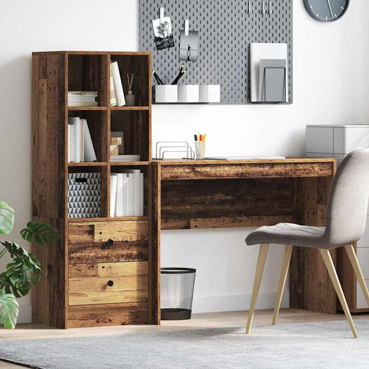 Schreibtisch mit Schubladen 2 pcs Altholz