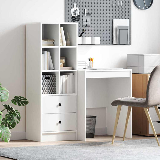 Schreibtisch mit Schubladen 2 pcs Weiß