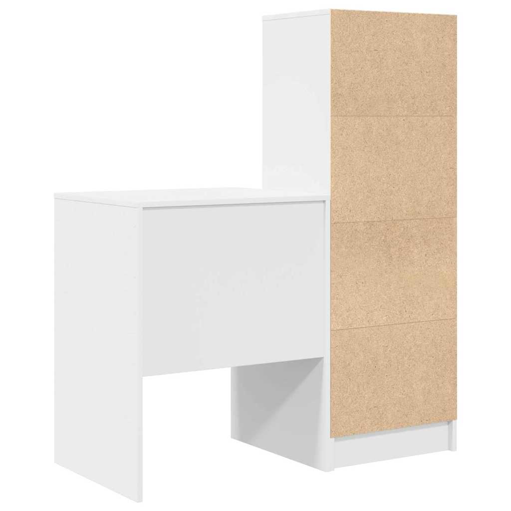Desk with Drawers 2 pcs White