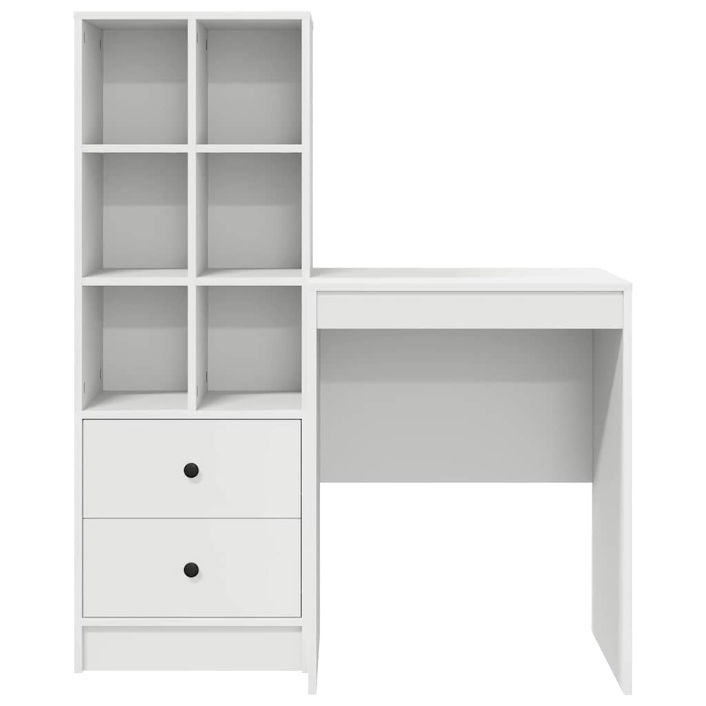Desk with Drawers 2 pcs White