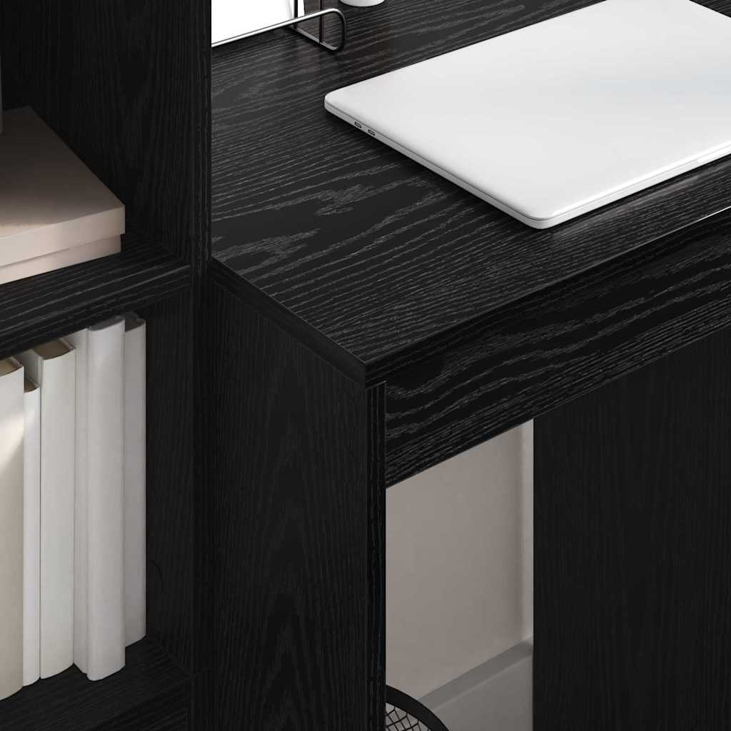 Schreibtisch mit Schubladen 2 pcs Schwarz Eichen-Optik