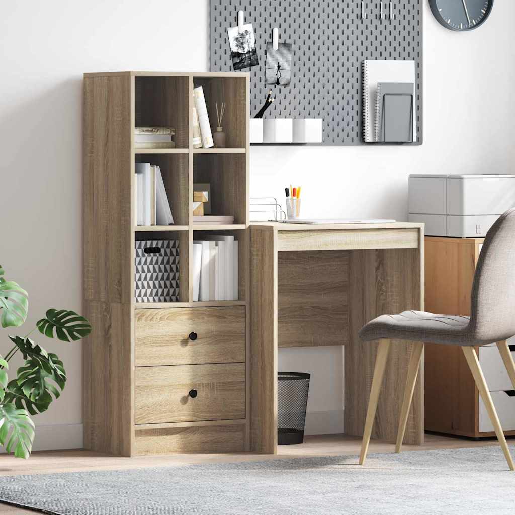 Schreibtisch mit Schubladen 2 pcs Sonoma-Eiche