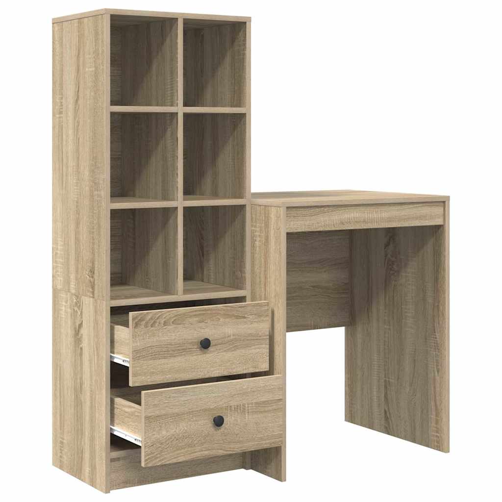 Schreibtisch mit Schubladen 2 pcs Sonoma-Eiche