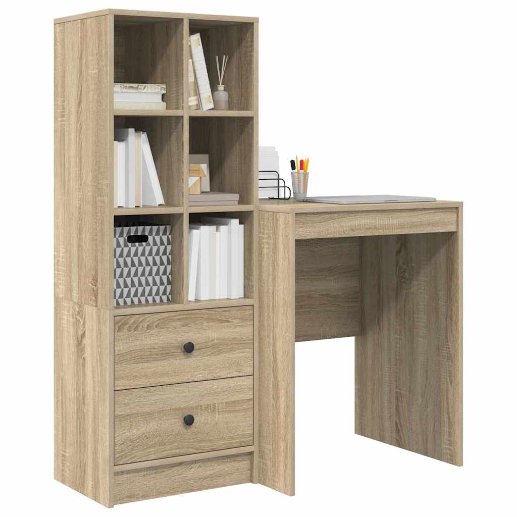 Schreibtisch mit Schubladen 2 pcs Sonoma-Eiche