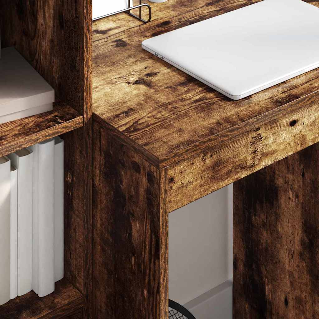 Schreibtisch mit Schubladen 2 pcs Geräucherte Eiche