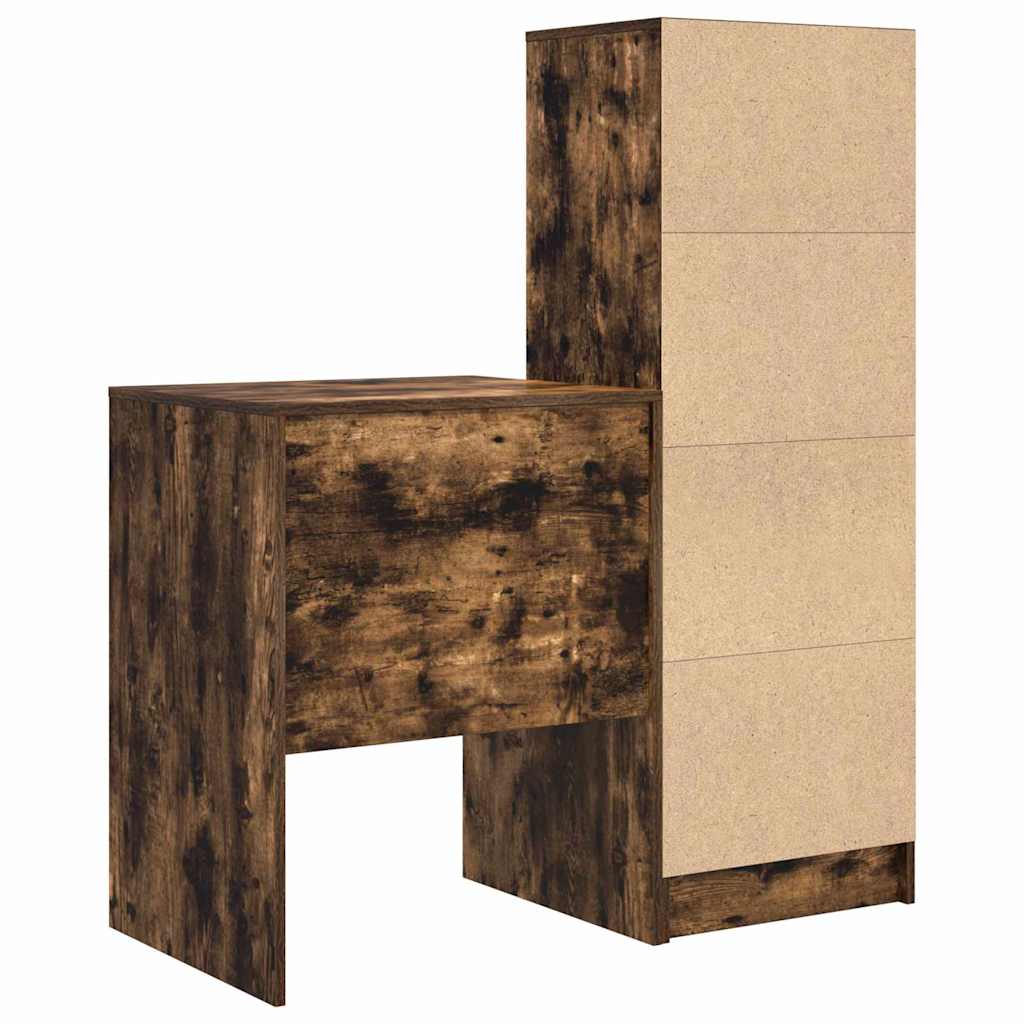Schreibtisch mit Schubladen 2 pcs Geräucherte Eiche